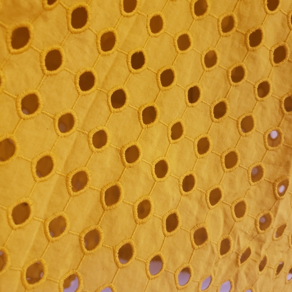 H&M Mustard Yellow Midi Skirt 100% Cotton Slip Side Zip Boho Woman Size 8 NWOT - Picture 6 of 9